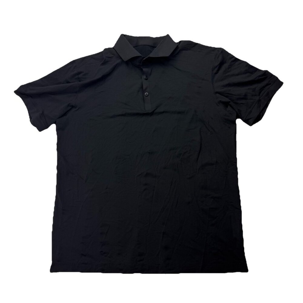 Lululemon Mens L Black Performance Golf Polo Stretchy Shirt